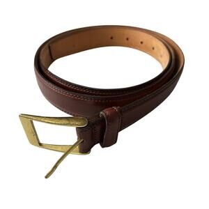 Brown Italian Full Grain Top and Lining Belt Brown Men Size 50